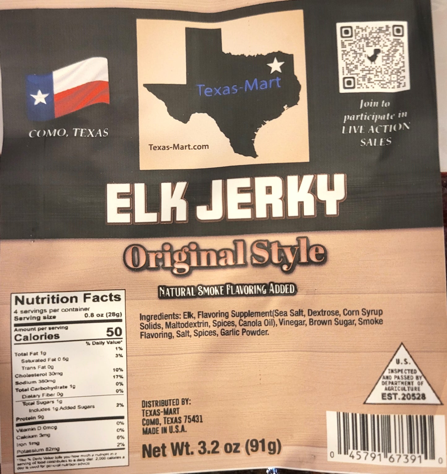 Elk Jerky, Original Style