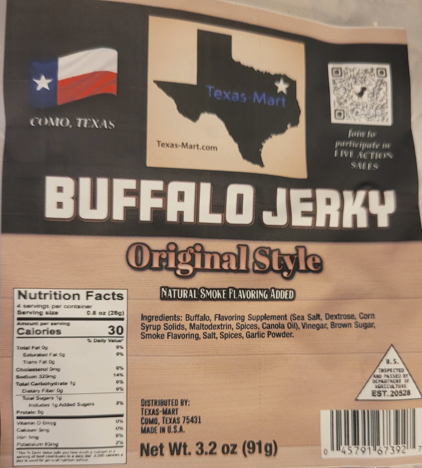 Original Buffalo Beef Jerky, Original Style