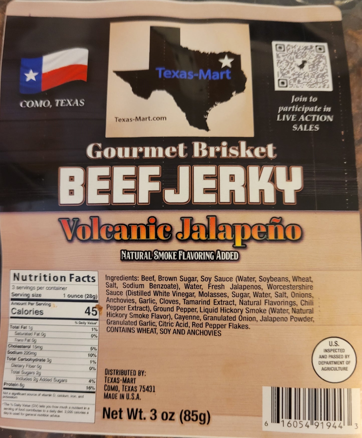 Volcanic Jalepeno Gourmet Brisket Beef Jerky