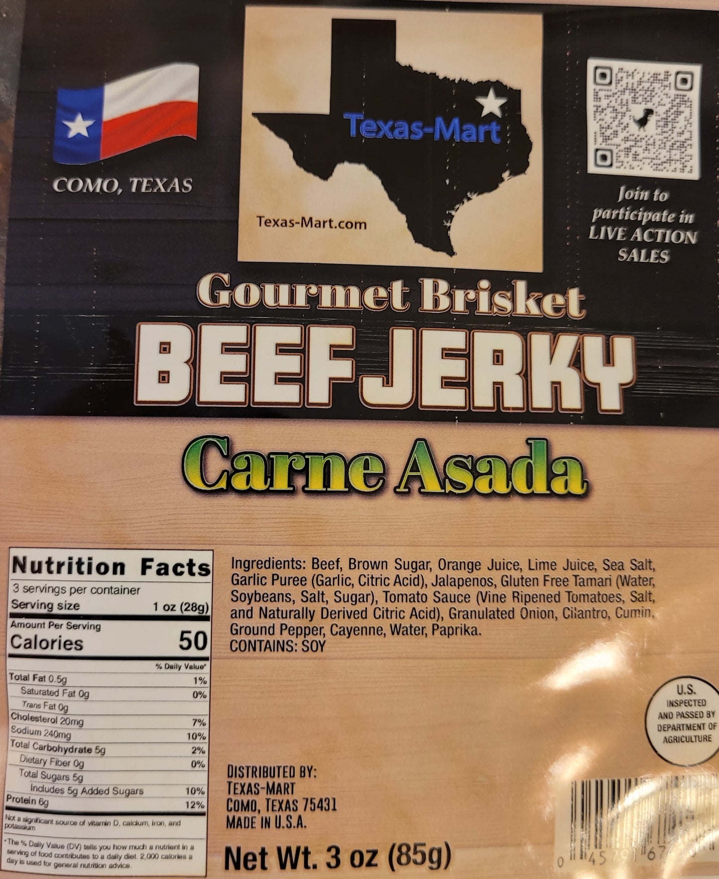 Carne Asade Gourmet Brisket Beef Jerky