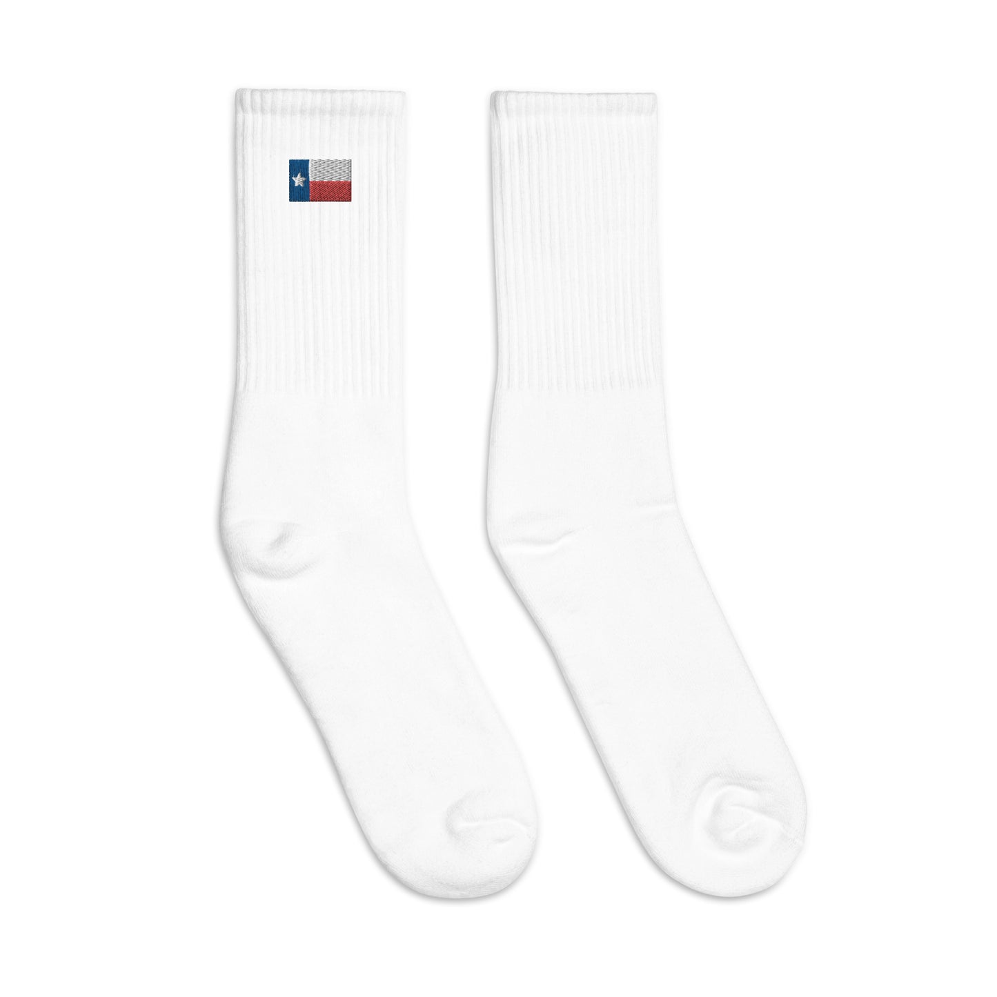 Texas Flag Embroidered Socks