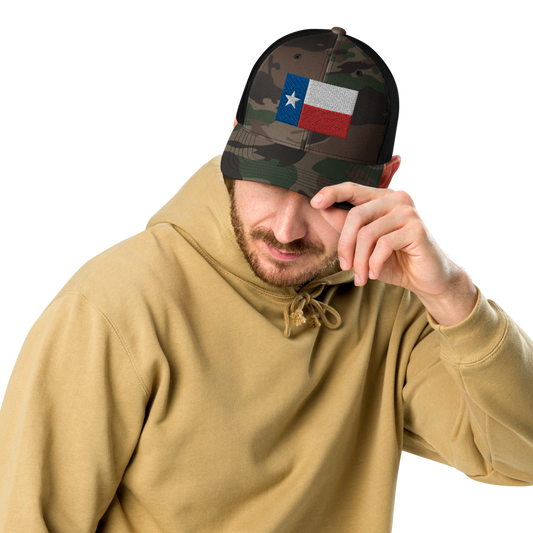 Texas Outdoors Camouflage Flag Hat (Embroidered)